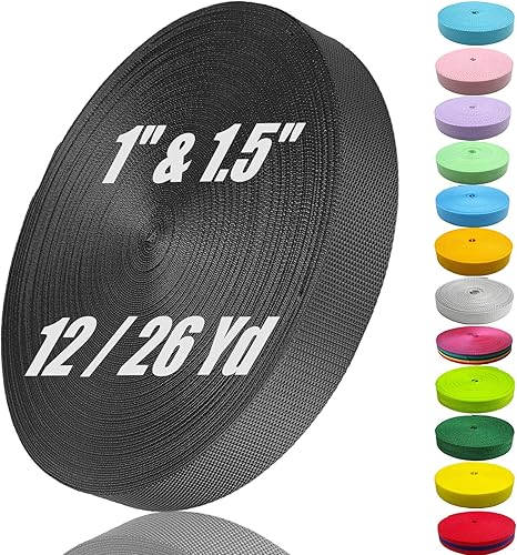 Correa de nailon de 1 pulgada y 1.5 pulgadas de ancho, correa de cincha pesada de 12 yardas, correas de nailon para reparación de equipos de