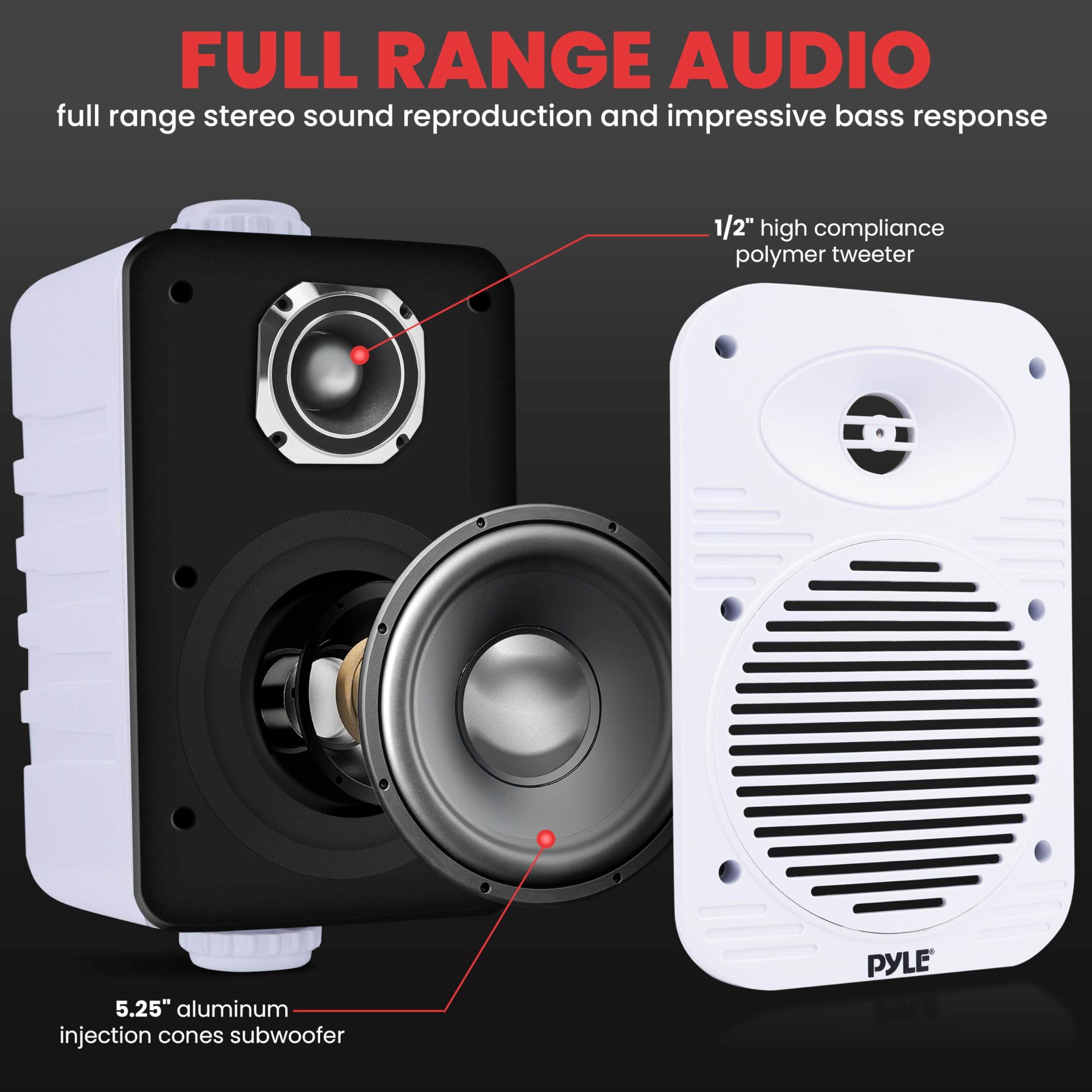 Amazon.com: Pyle 500 Watt Bluetooth Indoor Outdoor Speakers Pair