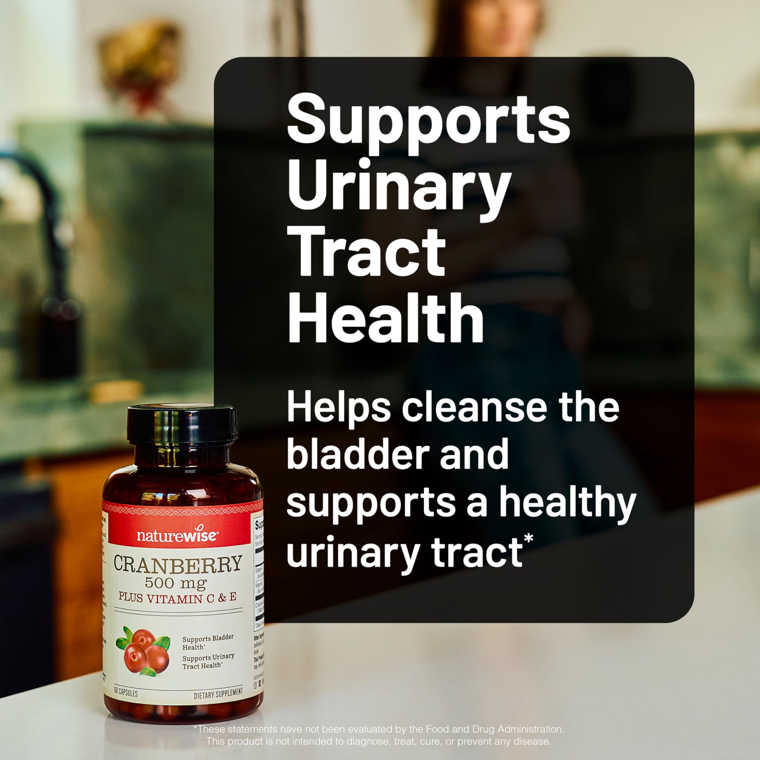NatureWise Cranberry Extract 500mg for Women, Urinary Support, 60 Capsules — Amazon image 2