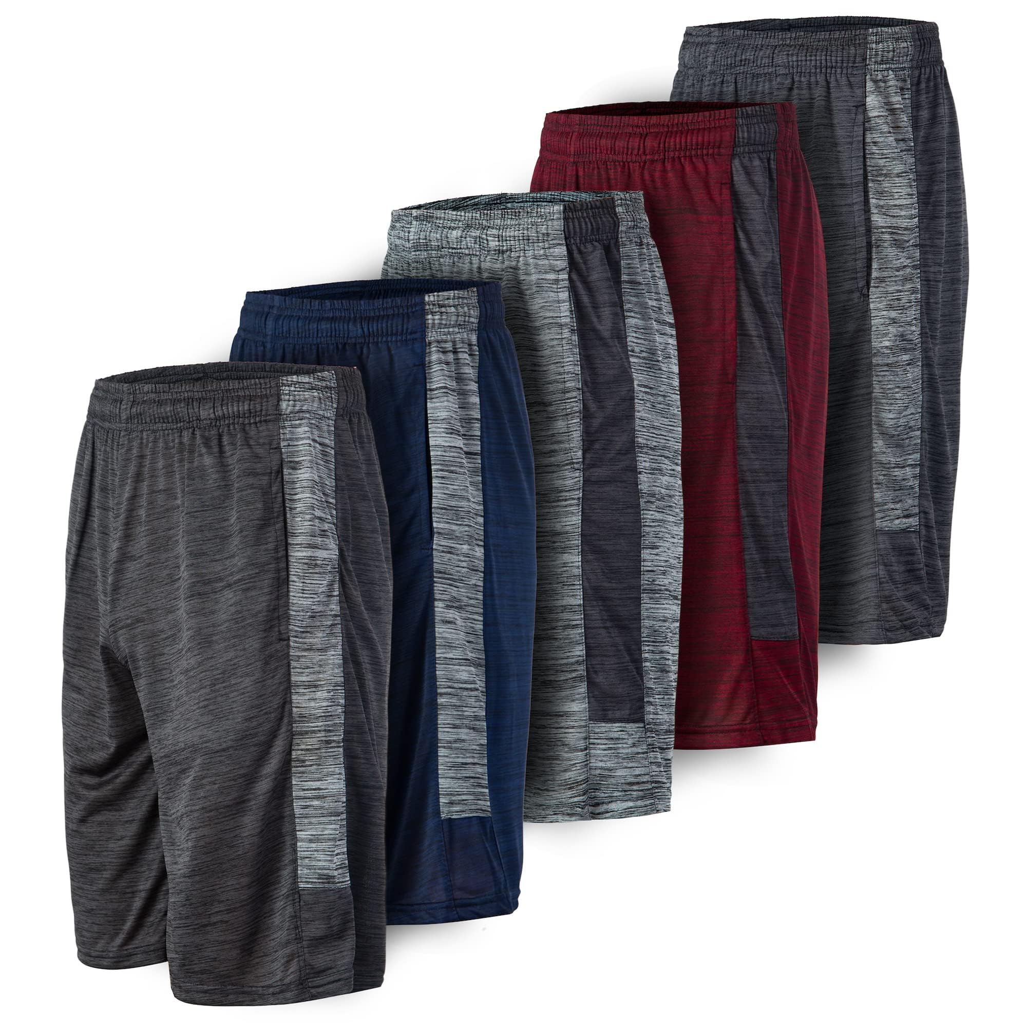 Mens Athletic Basketball Shorts 3 or 5 Pack, Quick Dry