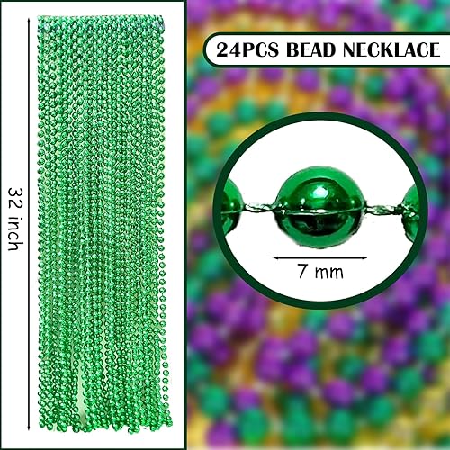 Miniatura 3 de Falinpitos Los accesorios del Día de San Patricio incluyen 24 collares de cuentas verdes + 24 lentes de sol de corazón verde, recuerdos de fiesta