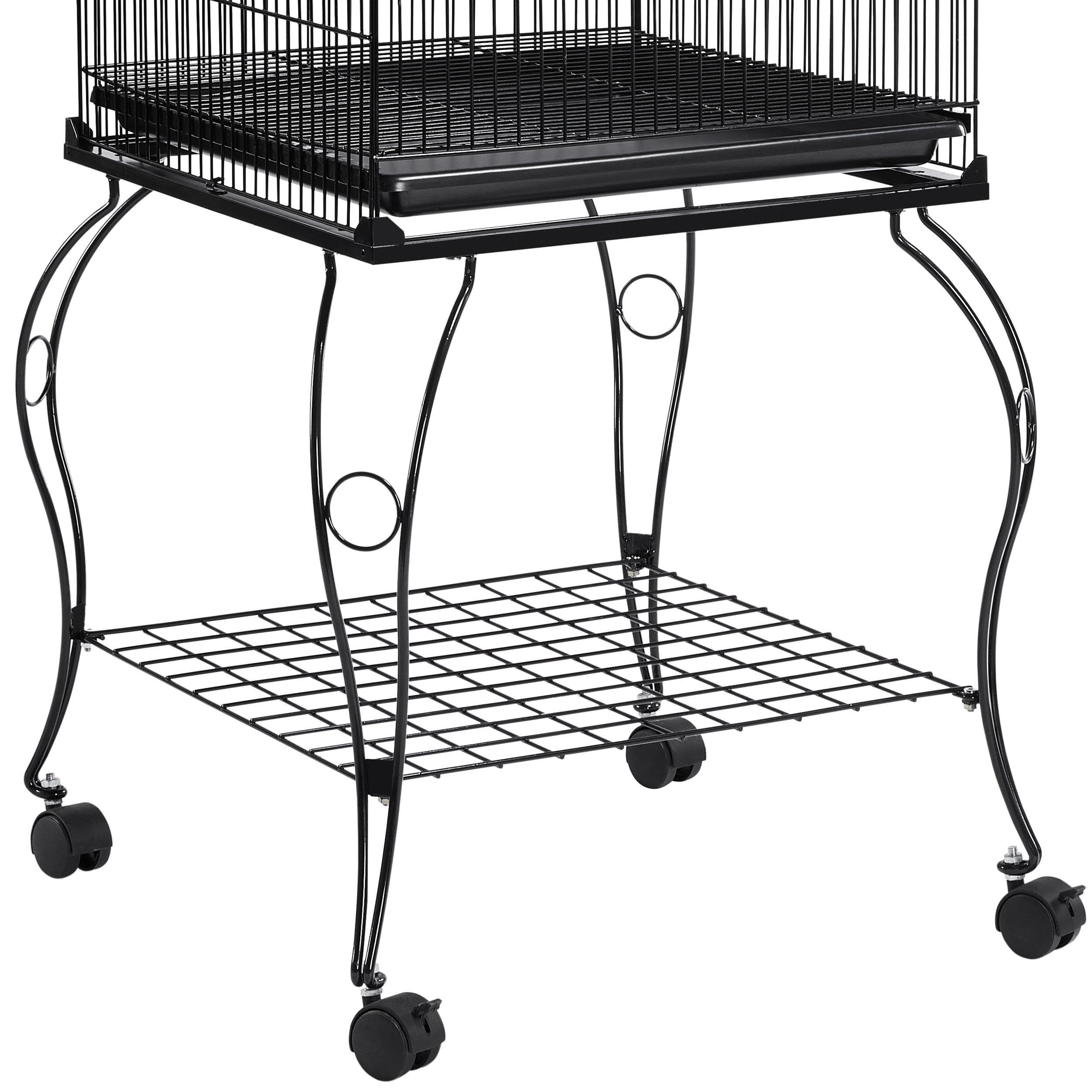 Yaheetech Vogelkäfig Wellensittlichkäfig mit Ständer Vogelvoliere Käfig Vogelhaus 145 cm hoch