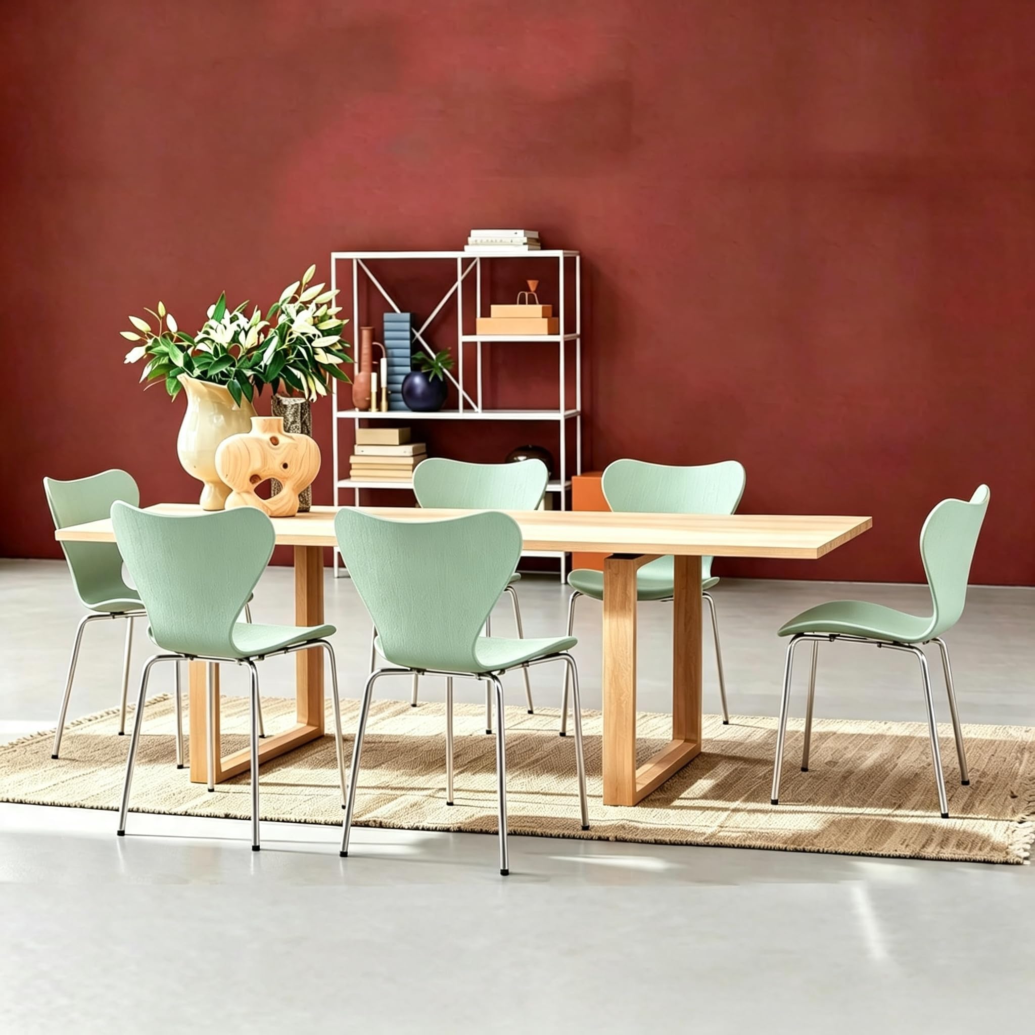 Juego de 4 Sillas de Comedor de Polipropileno - Sillas de Plástico Para Salón y Comedor - Verde Claro