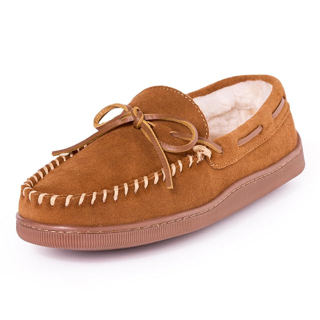 Minnetonka Mens Pile Lined Hardsole Slipper