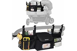 Double Stroller Organizer Compatible with BOB Duallie and Baby Jogger City Mini GT2 Double Stroller