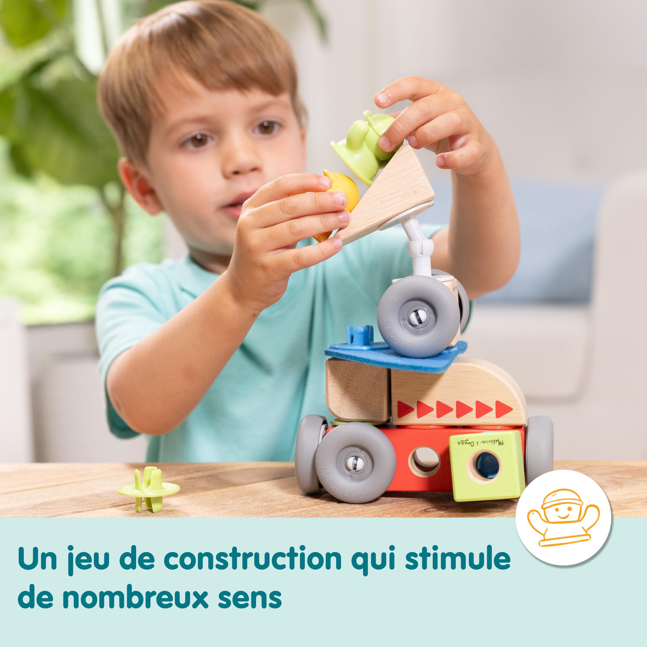 Melissa & Doug - Blockables - Véhicules 54 Pièces - Puzzle Enfant - Jeu Montessori - Jouet En Bois - Jouet D'Activité, De Développement Et Apprentissage - Cadeau Enfant 2 Ans Et + -