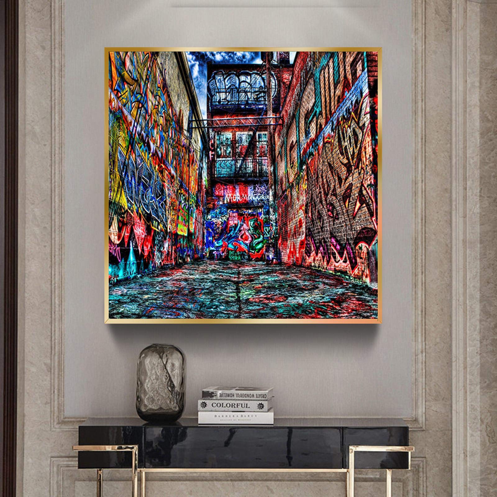 Tableau Street Art Fleur, Art Mural Coloré, Tole Moderne Fleure