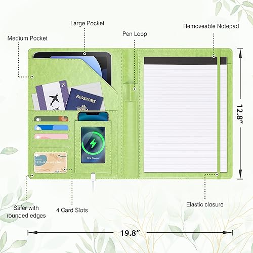 Vista 92 de Ospelelf Folio portapapeles con bloc de notas y bolsillo de cuero para almacenamiento de portapapeles para mujeres Tarotcards negras