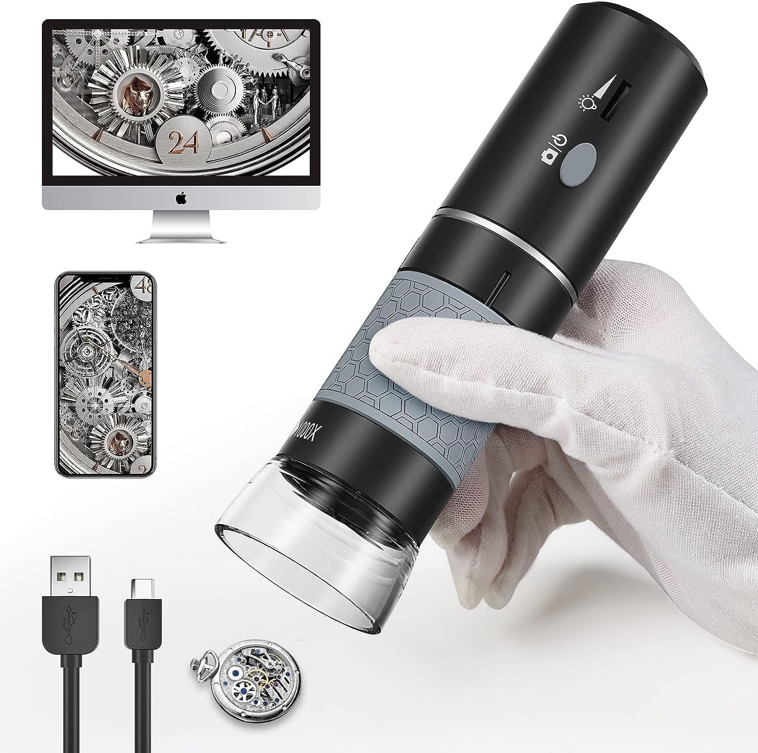 4K WiFi Digital Handheld Microscope, 50 to 1000x Wireless Magnification Endoscope 4K 3840x2160P Camera 8 LEDs Compatible iPhone iPad Android Mac Windows Linux Chrome-image-15