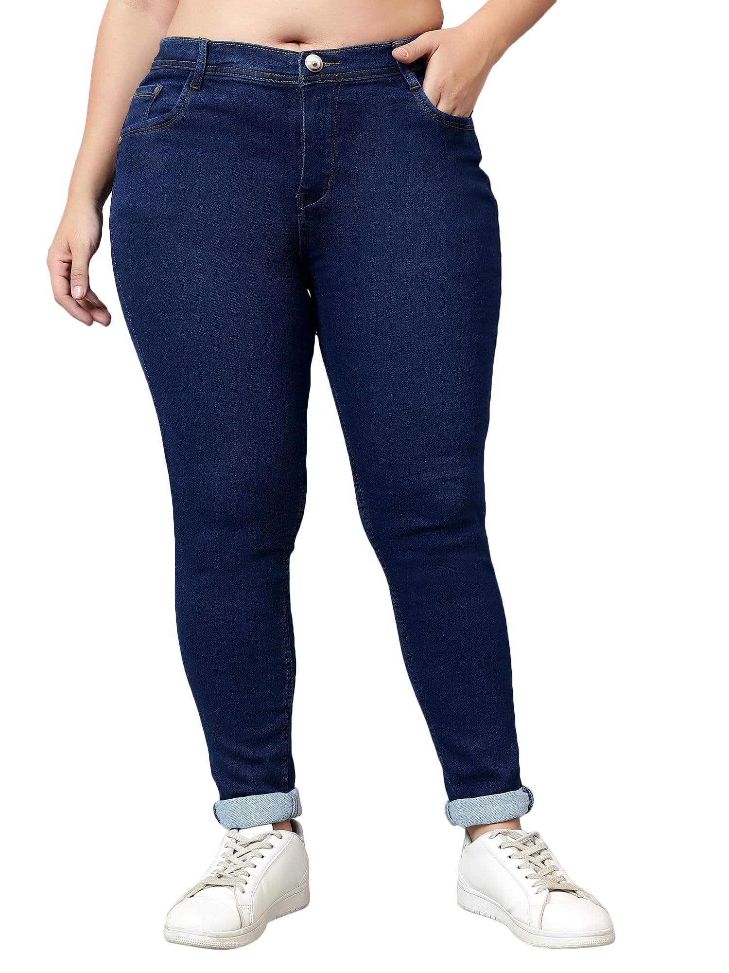 nifty Women's Stretch Fit High Rise Denim Stretchable High Waist Jeans-picture-3