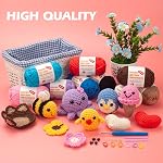 Easy Crochet Yarn for Beginners, 3 Pack×1.8oz Beginner Crochet Yarn Bundle Thick and Soft for Amigurumi Crocheting & Knitting with Easy-to-See Stitches-Worsted Medium #4 Yarn, Cotton-Nylon Blend