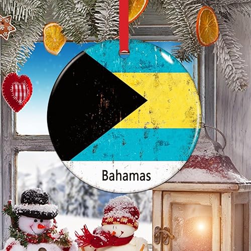 Vista 145 de Chipre - Adornos colgantes para árbol de Navidad, bandera nacional de Chipre, adornos de cerámica para decoraciones de Navidad, regalo de viajero