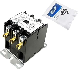 HQRP Three Pole / 3-Pole 40 Amp Coil 24-Volt AC Contactor HVAC Definite Purpose Relay Compatible with C25DNF340T 42CF35AJBCE CR453AD3HAA 3100Y30Q10999 400-DP40NJ3 8910DPA43V14, UL Listed