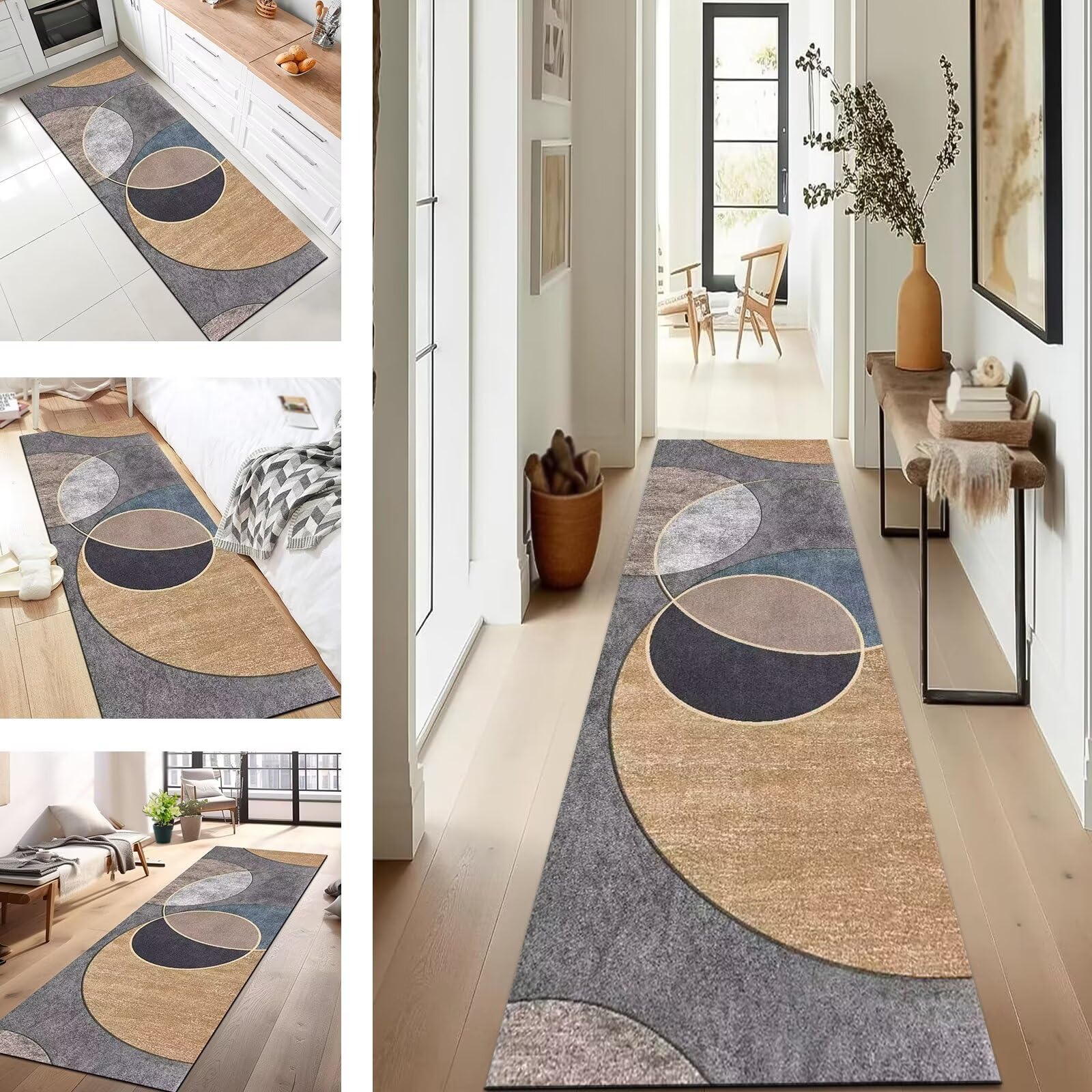 Tapis de couloir lavable et antidérapant 110 x 450 cm pour éviter les sols humides
