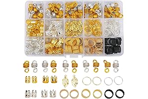 200 Hair Jeweler for Braids, Metal Gold Dreadlock Cuffs, Braids Accessories