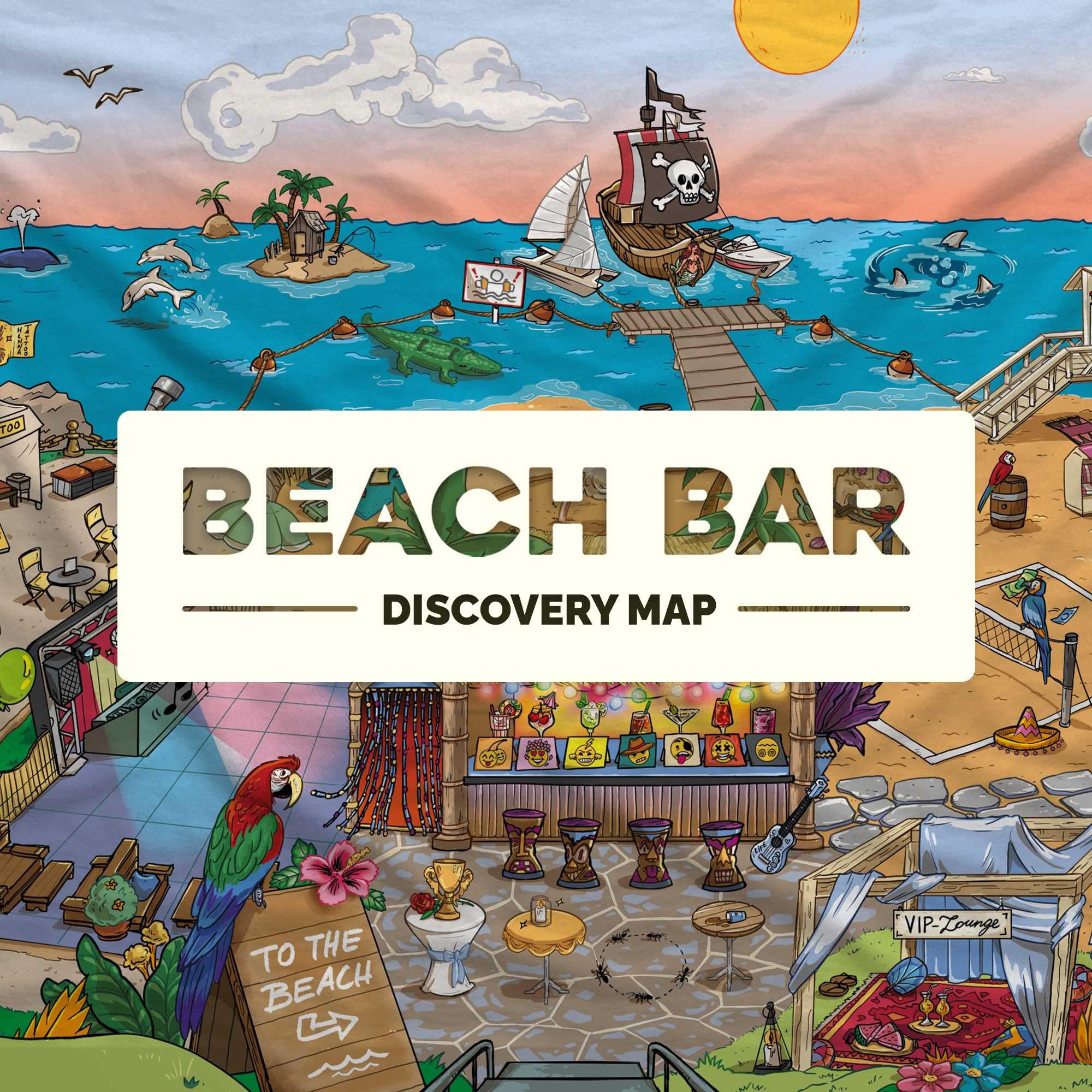 metaFox – Beach Bar Karte für Gruppen | Visuelle Coaching-Karte für Teamentwicklung, Reflexion & Kommunikation | Moderations-Tool für Coaching, Führung & Organisationsentwicklung