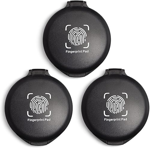 Hutou Paquete de 3 almohadillas de tinta para sellos, almohadilla de tinta de huellas dactilares para suministros de notario, identificación,