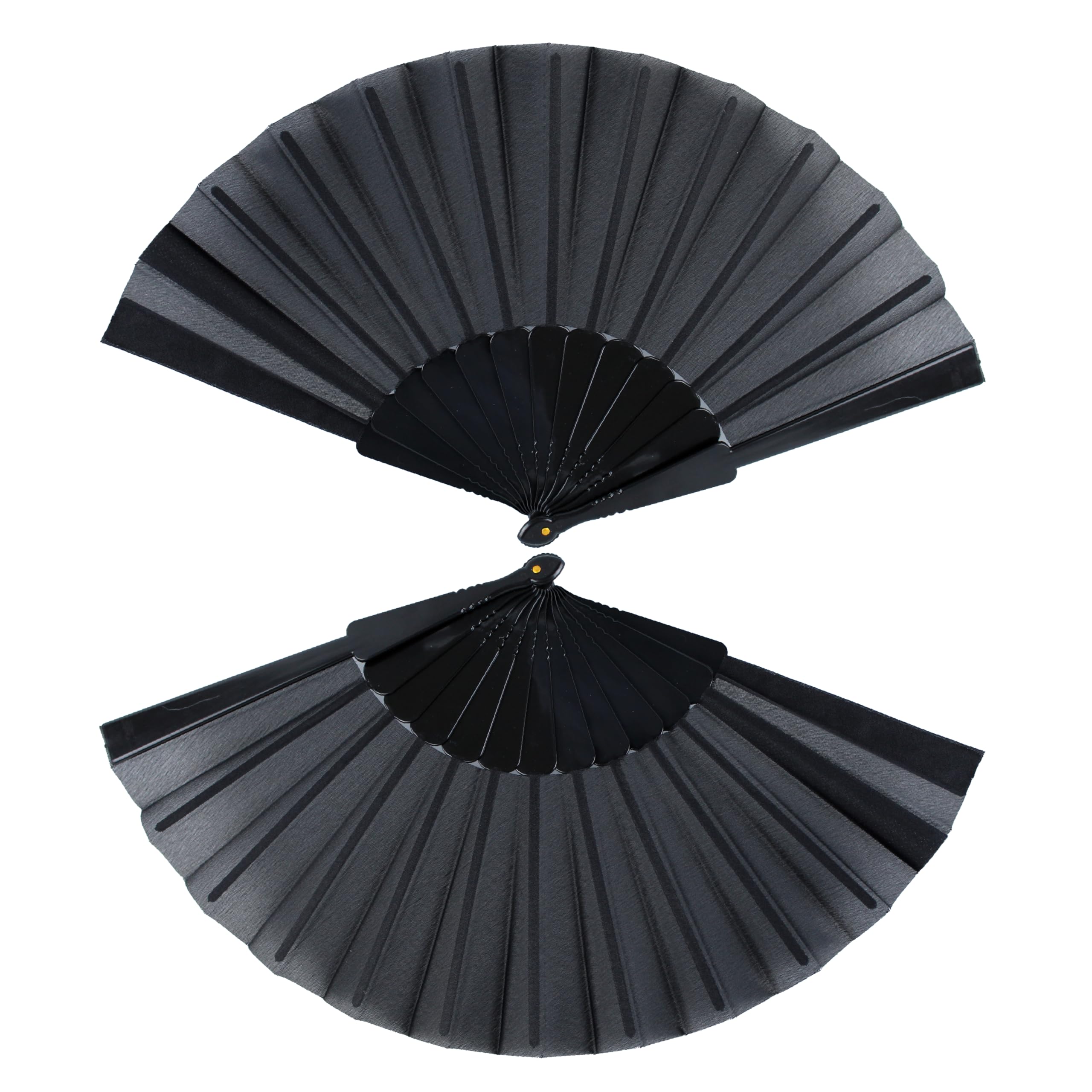 HuaCommerce 2 Pcs Vintage Black Folding Hand Fan Set - 9" Plastic Hand Fans for Weddings,Parties & Dance,Summer Festival Essential