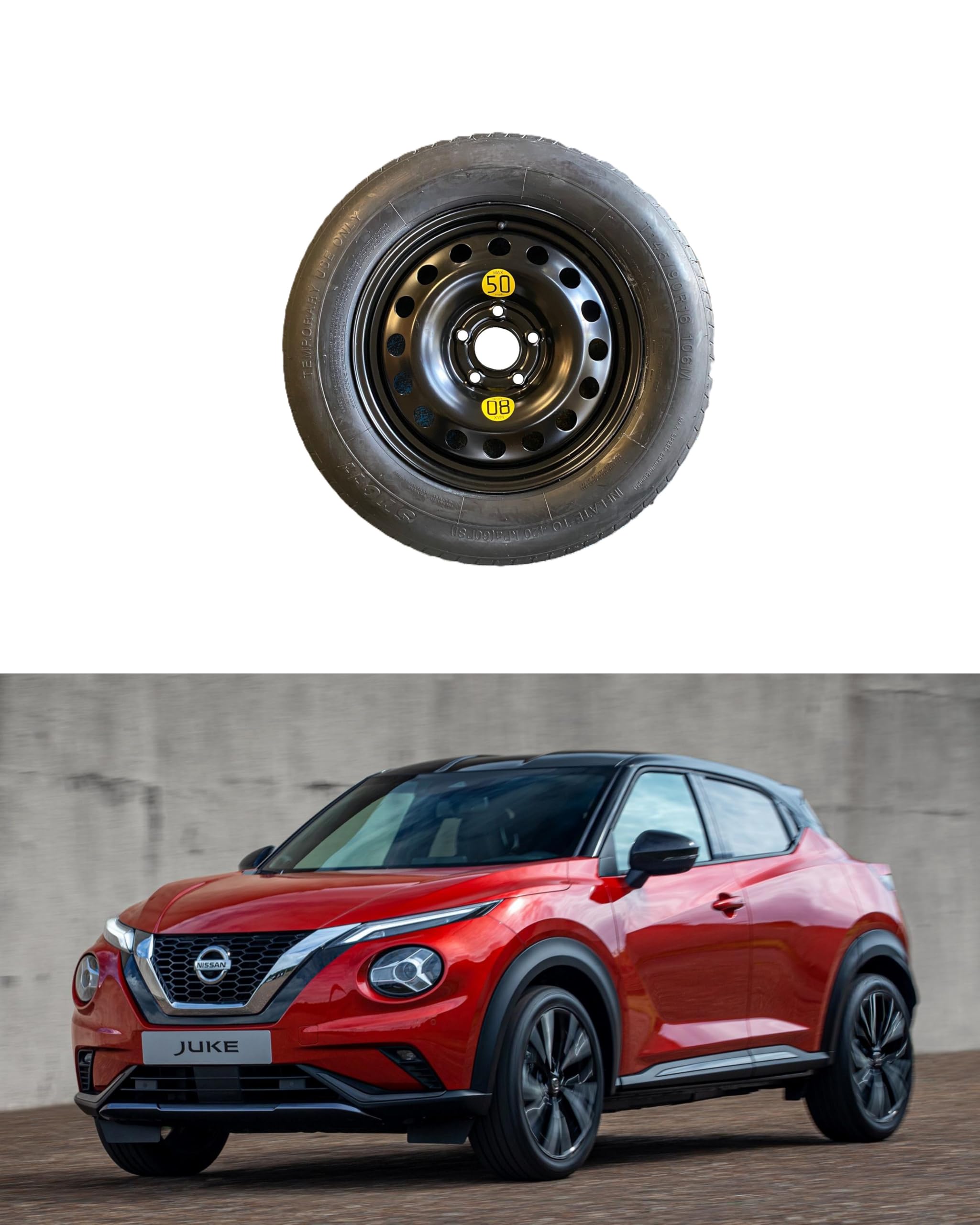 Rueda de repuesto 16" compatible con Nissan Juke (F16) 145/90R16