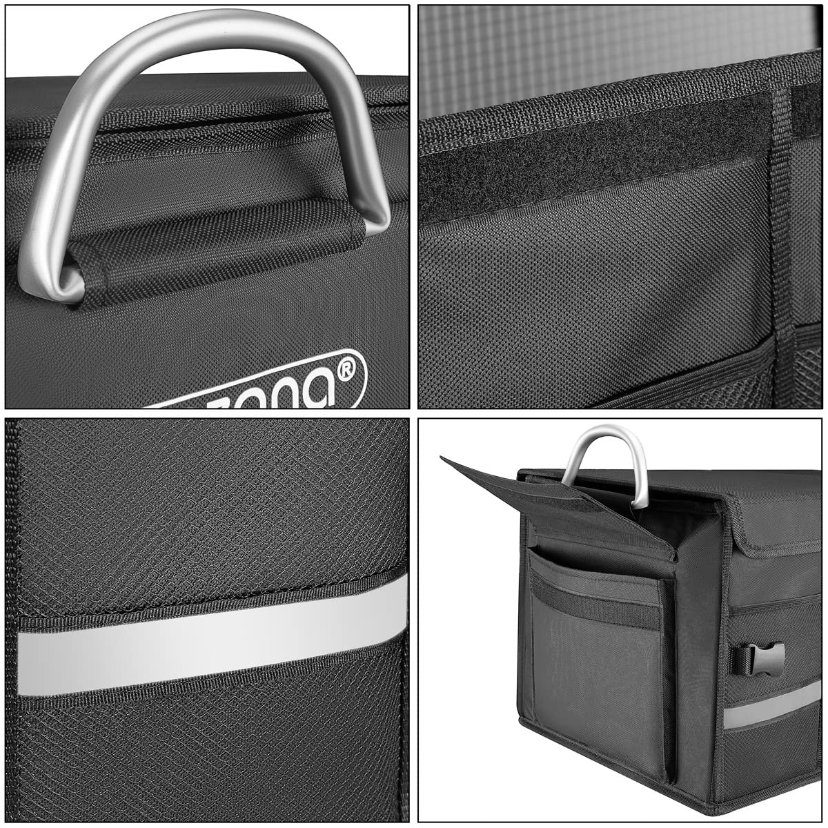 Monzana Kofferraum Organizer Deckel 68L Isolierung Alu-Griffe Trennwände Wasserdicht Faltbar MDF Wände Rutschfest Kofferraumtasche Kühltasche Faltbox