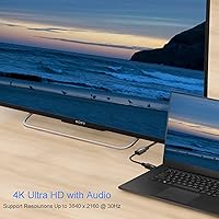 Vista 5 de Adaptador 4K DisplayPort (DP) a HDMI, Convertidor de Puerto de Pantalla Unidireccional Chapado en Oro de Computadora a Pantalla HDMI