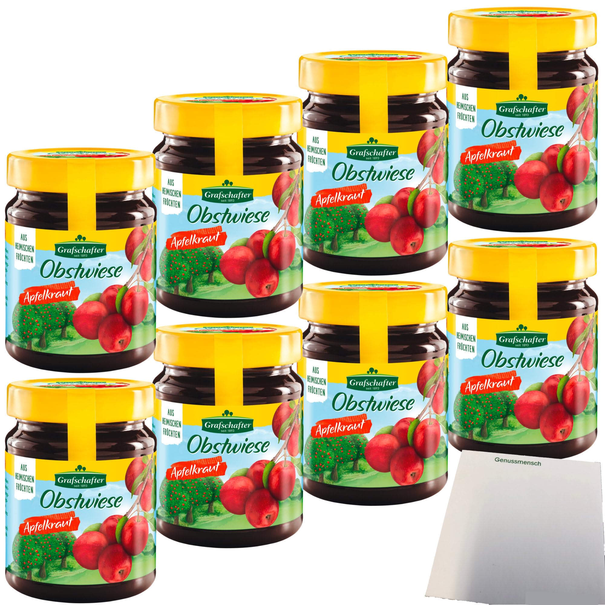 Grafschafter Obstwiese Apfelkraut fruchtig-frischer Brotaufstrich VPE (8x320g Glas) + usy Block