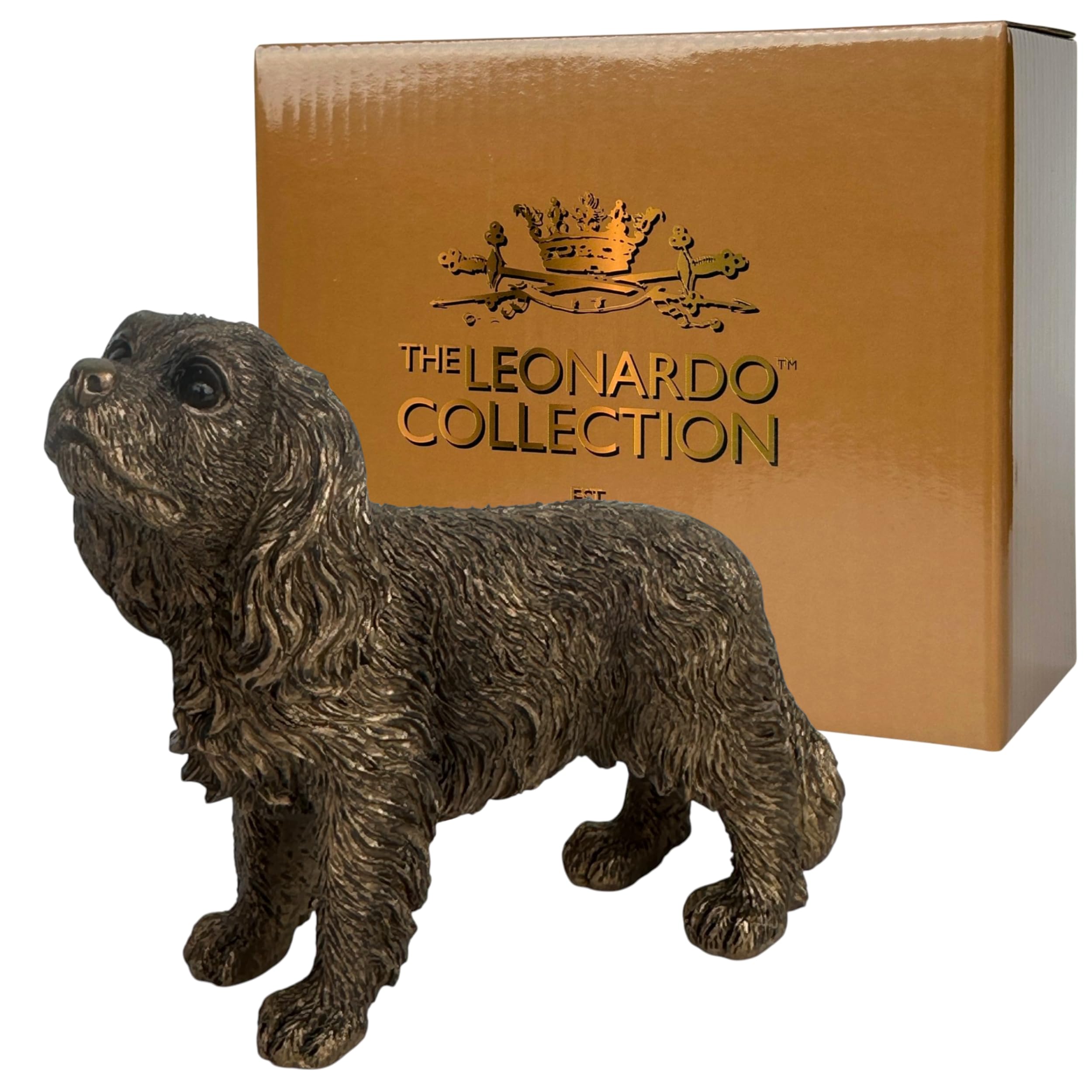 Animal Crackers King Charles Spaniel Dog Figurine - Bronze - Leonardo Reflections