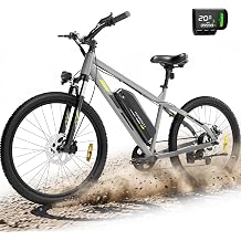 INVANTI Electric Bike for Adults with 55 Miles, Peak 750W Motor, 20 MPH Commuting Electric Mountain Bike with 26" Tires, Front Fork Suspension, 7-Speed Gears, LCD Display and Removable Battery