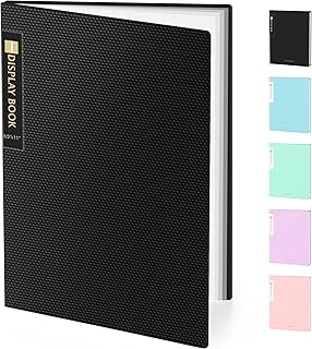 Sooez 18-Pocket Binder with Plastic Sleeves 8.5x11, Heavy Duty Art Portfolio Folder with Clear Sheet Protectors, Display 36 Pages, Presentation Book for Artwork, Document Organizer
