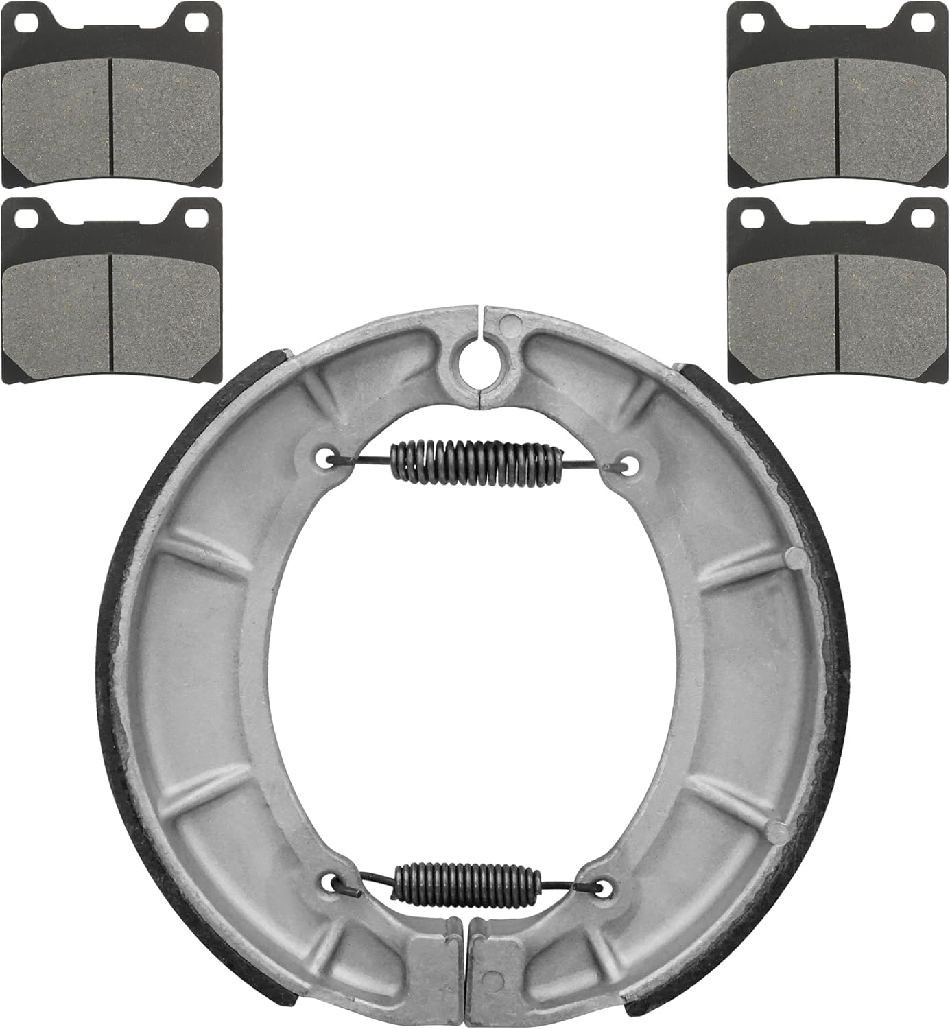 Caltric Front Brake Pads & Rear Brake Shoes Compatible with Yamaha Xv1000 Xv-1000 Virago 1000 1984 1985