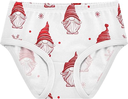 GAIGEO Toddlers Underwear Floral Cotton Cute Panties Girl Animal Kids Briefs Undies Christmas Gnomes White Cartoon