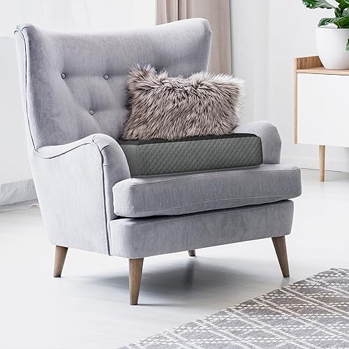 Miniatura 7 de Cojín reclinable extragrande de 4.7 x 19.7 in, elegante funda de terciopelo de 2 tonos, cojín de espuma viscoelástica de 5 pulgadas de grosor, 20 x