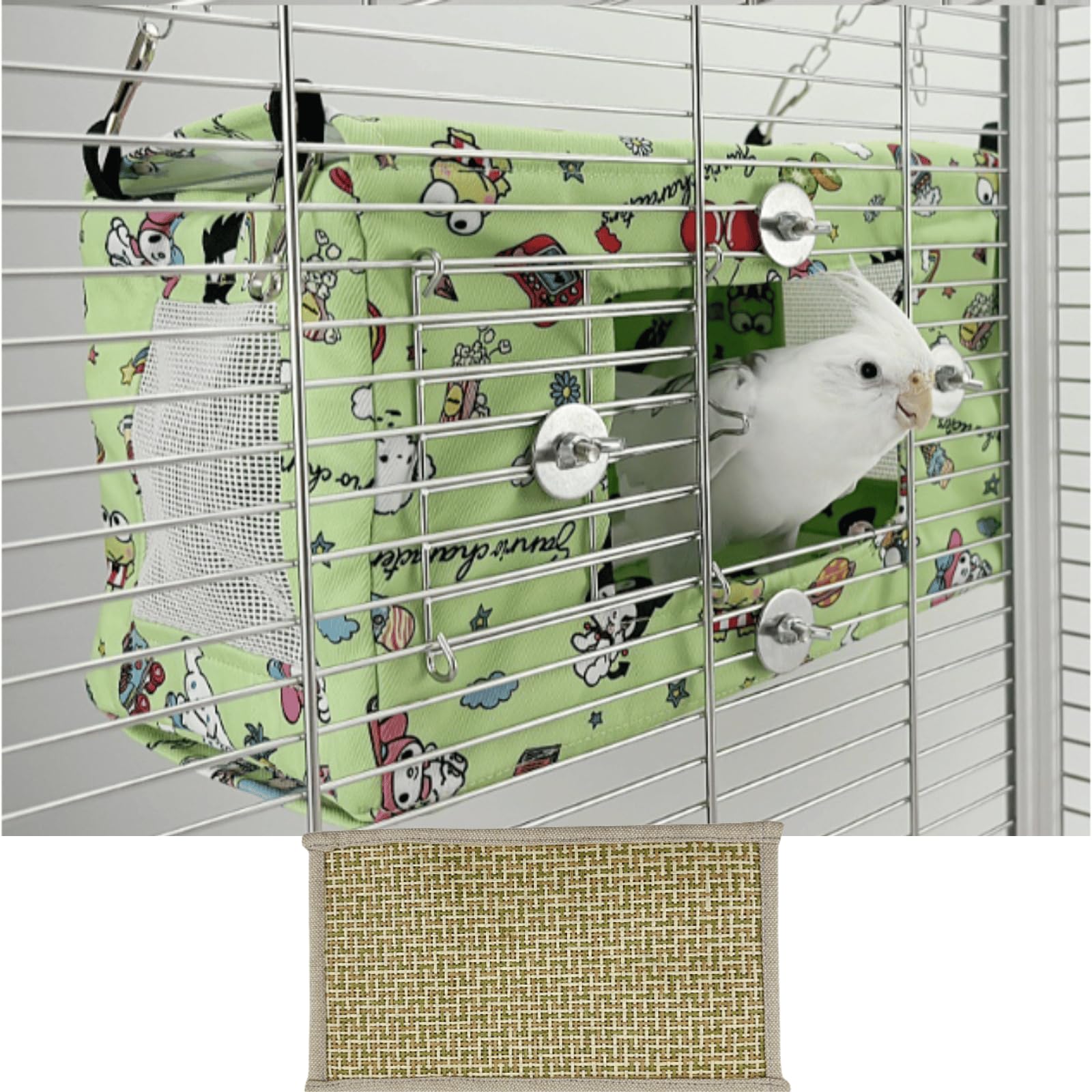CXYYXF Large Spring Summer Breathable Bird Nest House, Zipper Design On The Back for Easy Cleaning, Conure Bed for Inside or Outside The Birdcage (