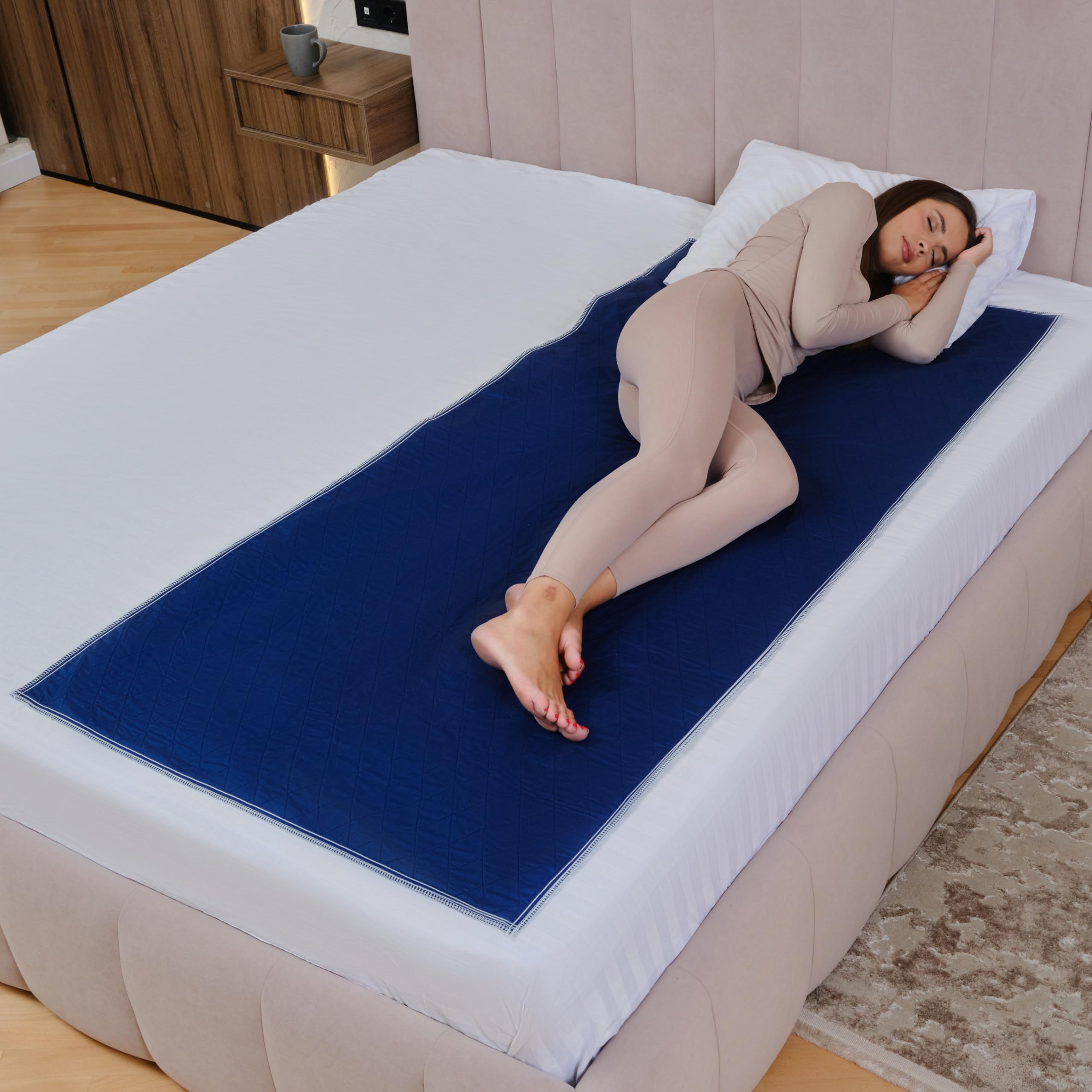 Inspire Waterproof Washable Mattress Pad, Quilted and Dark Colored to Hide Stains, Oversized 34"x 72" – Adults and Kids Reusable Underpad for Incontinence