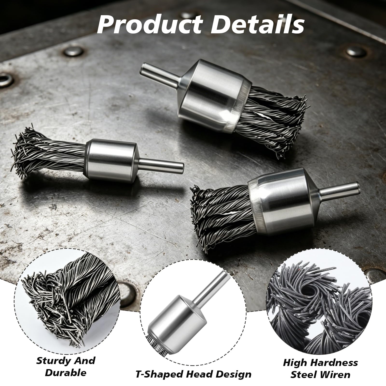 Set di 12 spazzole metalliche per trapano spazzole metalliche per trapano (6 mm connettore) 3 misure assortite di spazzole per trapano per lucidare, levigare, rimuovere sporchezza, 20 mm, 25 mm, 30 mm