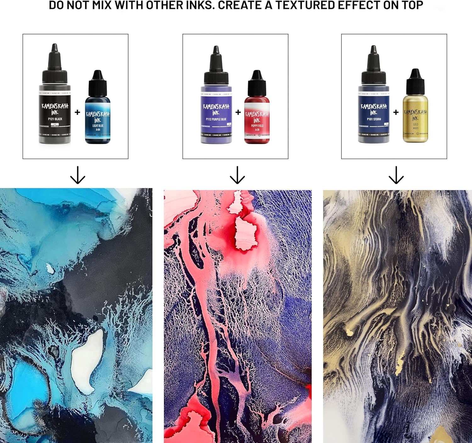 KAMENSKAYA Delaminating Alcohol Inks - Delaminating Ink Set 'Sunset' - 8 pcs. 1 Fl Oz (30 ml) Each