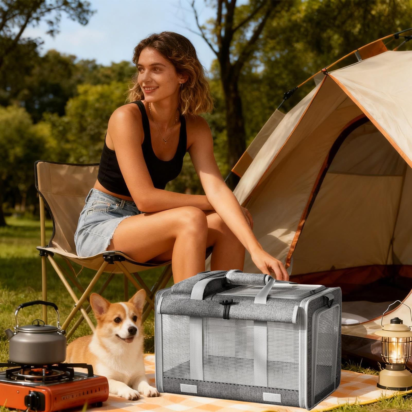Belüftete Netz-Hundetragetasche, von Fluggesellschaften zugelassene Katzentasche, Reise- für verstellbaren Schultergurt, Kätzchen-Tasche mit Verriegelungsschiebern, -Trageprodukt