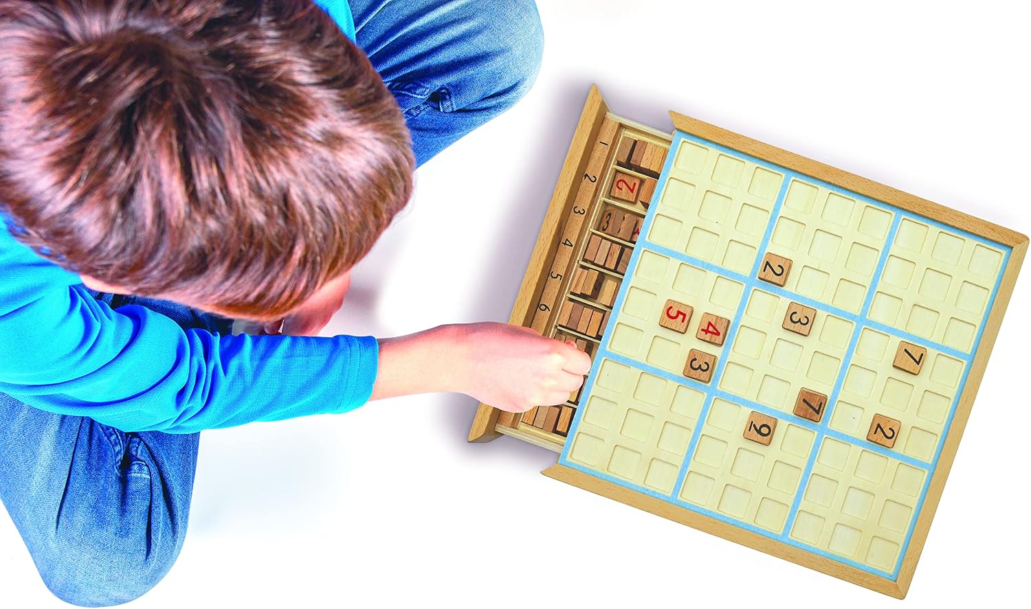 Lexibook JGW150 Bio Toys Wooden Game, eco-Friendly, Sudoku Booklet Included, Storage Drawer, Green