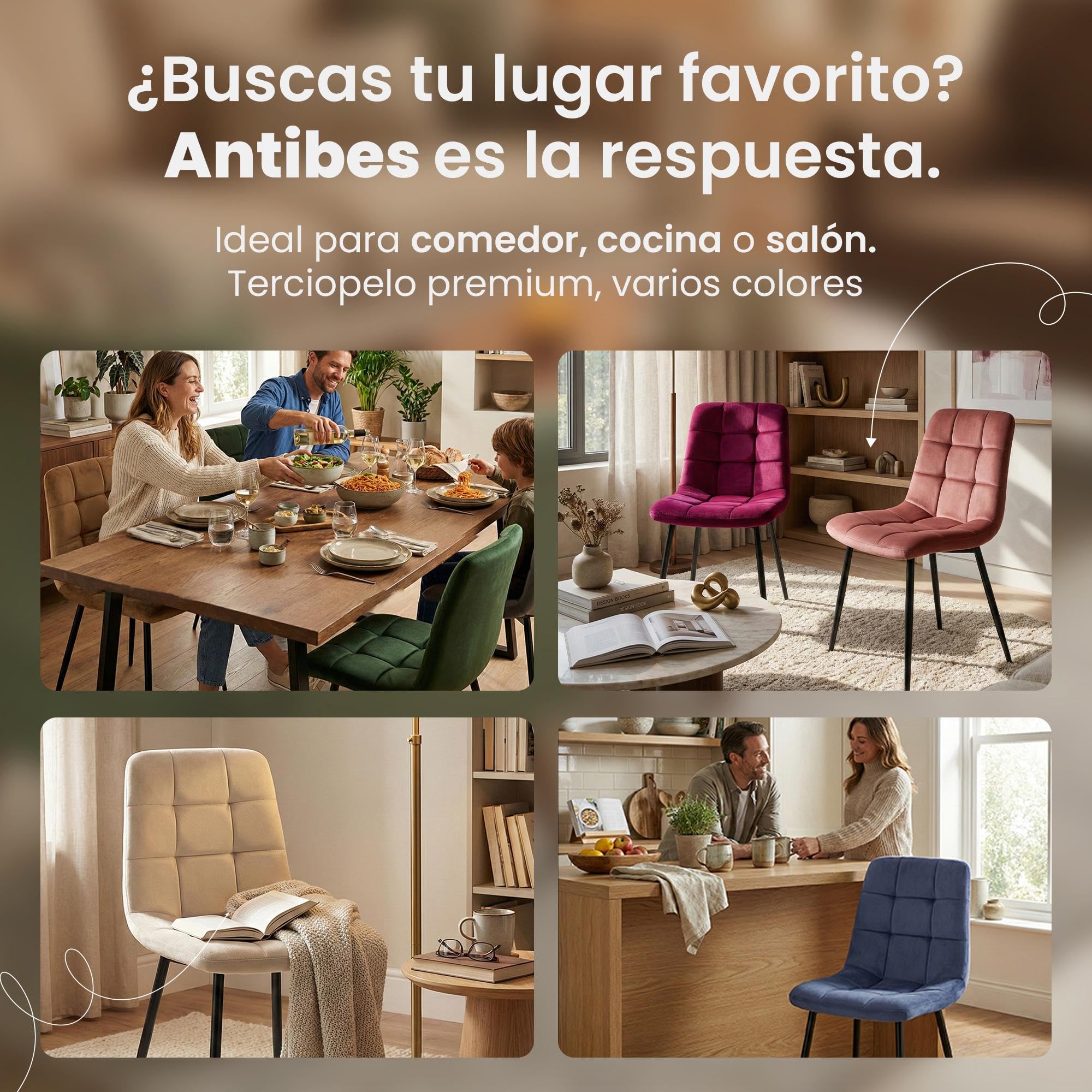 CLP Silla de Comedor tapizada Antibes, Silla de Cocina con Terciopelo, Respaldo y Estructura de Metal Negro, soporta hasta 150 kg Color:Rojo