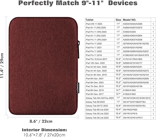 Vista 65 de MoKo Funda para tablet de 12.9 pulgadas para iPad Pro M4 y Air M2 2024, iPad Pro 12.9 M2 y M1, Galaxy Tab S8+/S9+ 12.4, bolsa de poliéster claro