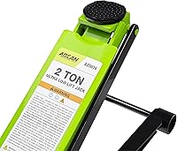 Vista 4 de ARCAN Gato de piso de acero de perfil bajo de alcance extra largo de 2 toneladas, pistones de bomba doble, rango de elevación de 2.75 a 24 pulgadas