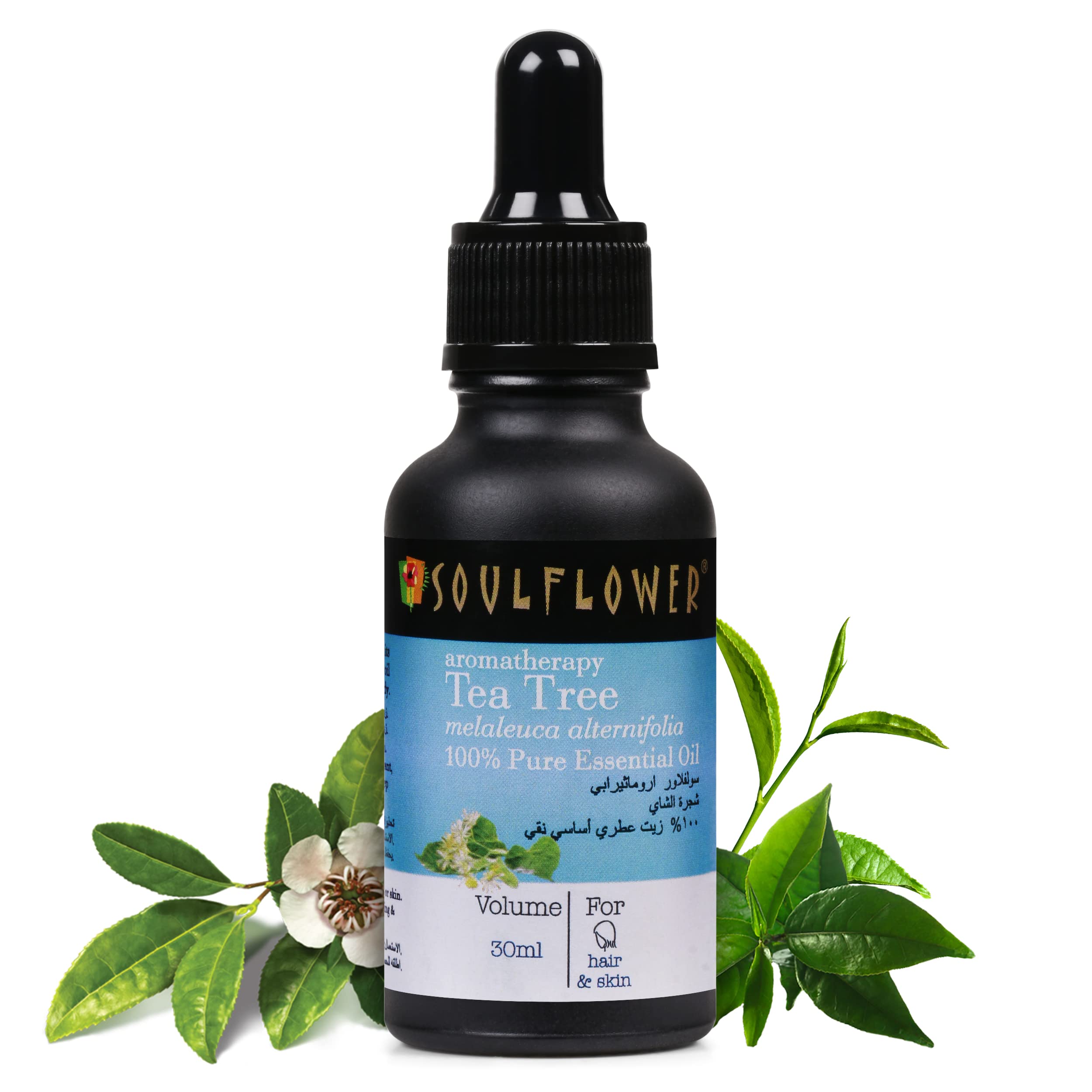 Organic Tea Tree Essential Oil, Anti Dandruff, Anti Acne, 100% Pure, Natural, Vegan, Clinically Tested, Ecocert Cosmos Certified, 30 ml