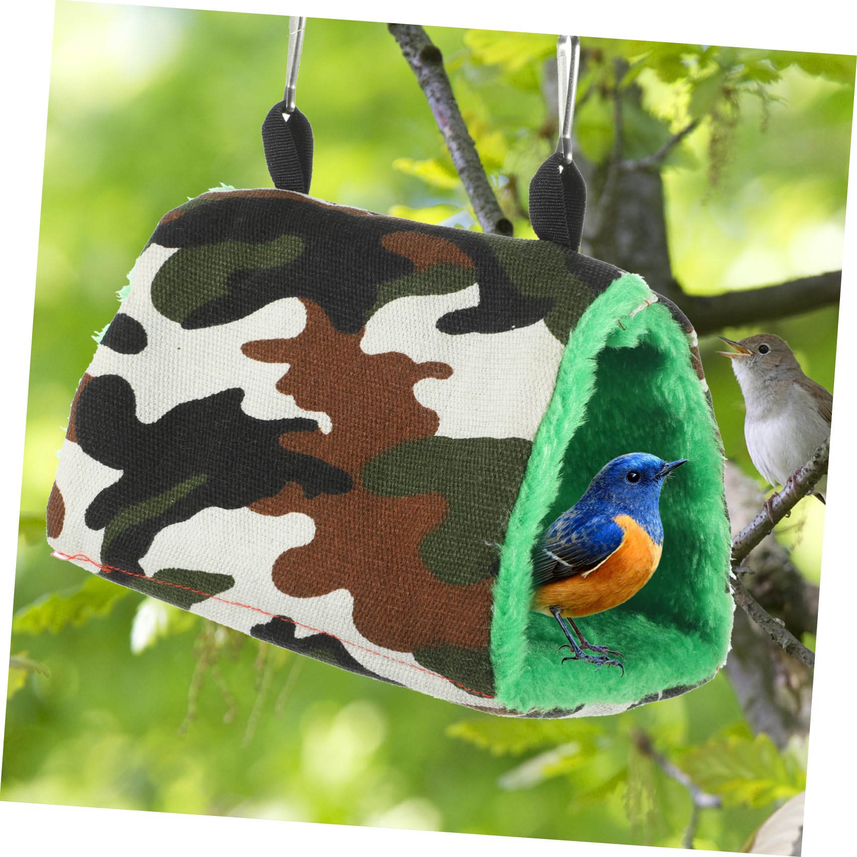 GALPADA Bird Plush House Parrot Hammock Cozy Hanging Nest for Birds Bird Bed for Sleeping and Playing Easy to Install Present for Bird Lovers Camo