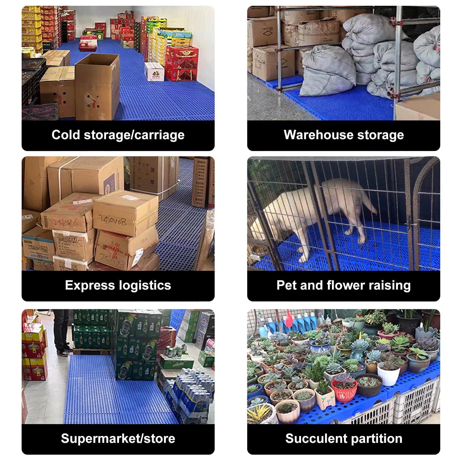 Pallet in plastica, Bancale pellet, Griglie traspiranti in HDPE, Scaffali per articoli, Pallet da pavimento leggeri e impilabili, per garage, Supermercati e seminterrati(100x70cm/39x27in)