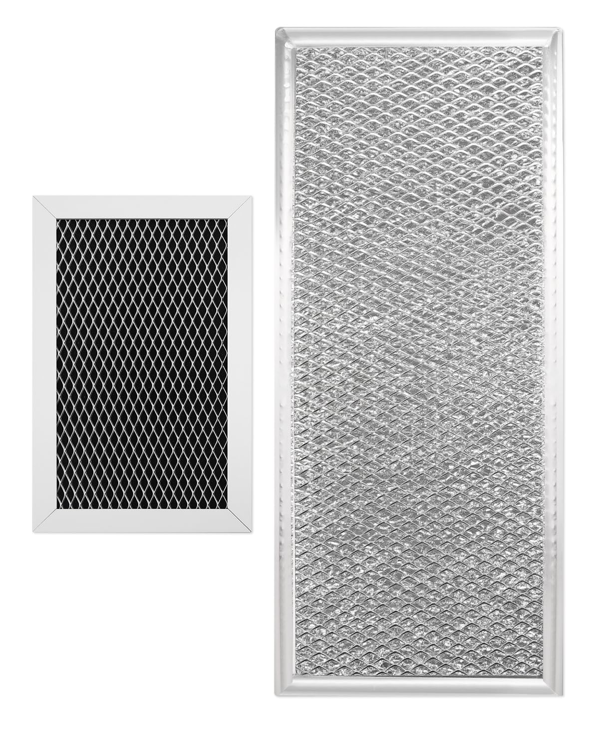 Microwave Grease &amp; Charcoal Filter Set Fit for GE JVM6175SF1SS, JVM6175SK1SS, JVM6175SK2SS, JVM6175SK3SS