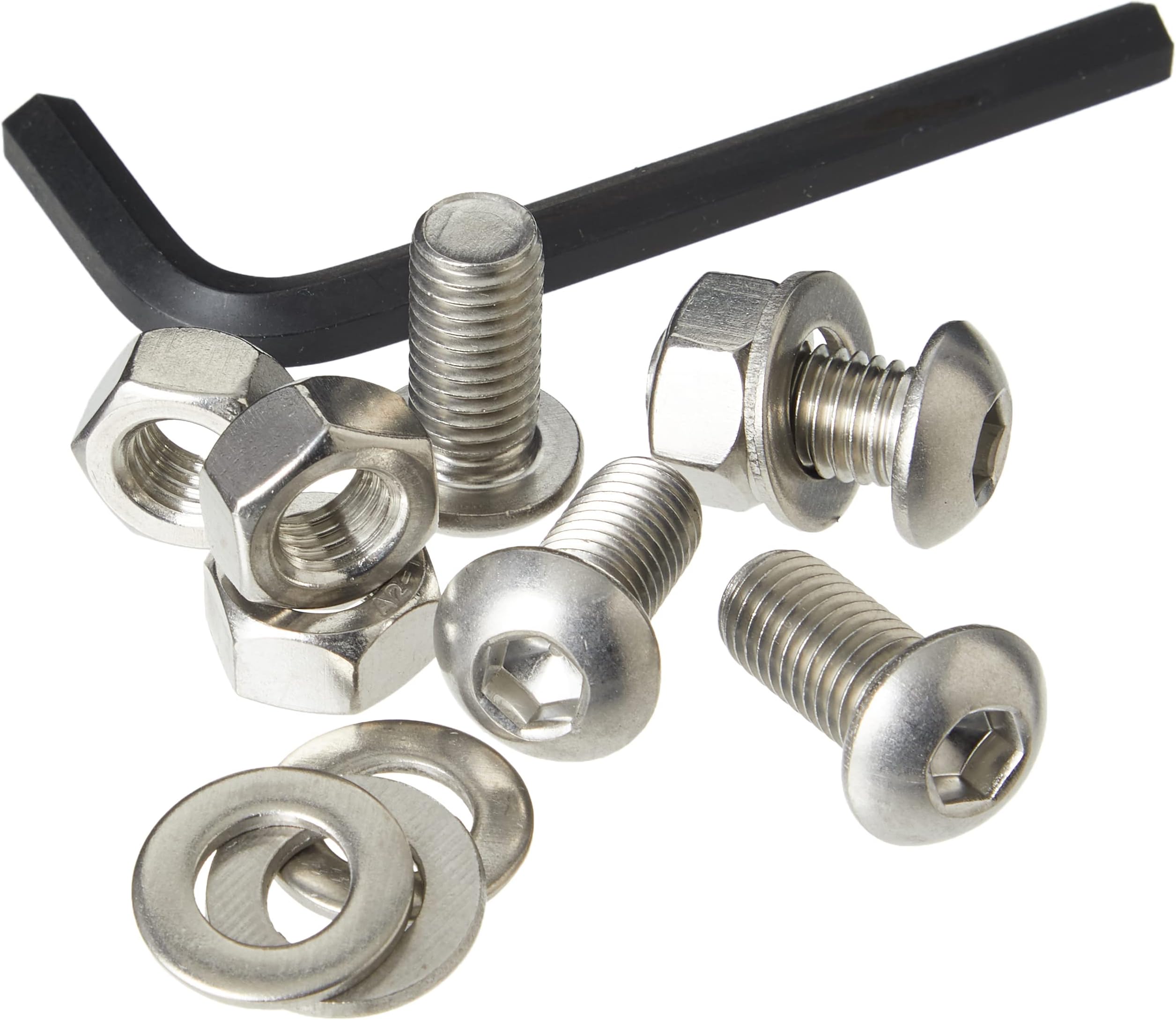AHC 12mm Button Head Bolts / Screws (4 Pack) M12 x 25mm A2 Stainless Steel Socket Allen Key Dome Head Bolt Free Allen Key, Nuts and Washers