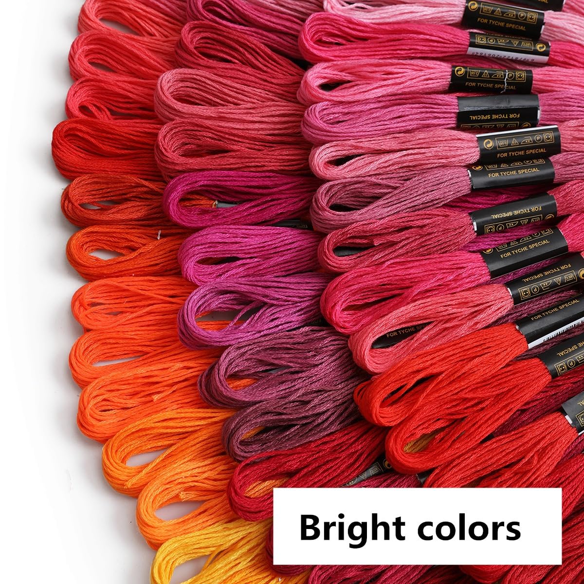 Fil Broderie 447 pièces de fils for point de croix, toutes les différentes couleurs, écheveaux de fil à broder, artisanat, fil de couleur dégradé différent, 8 M(Random color)
