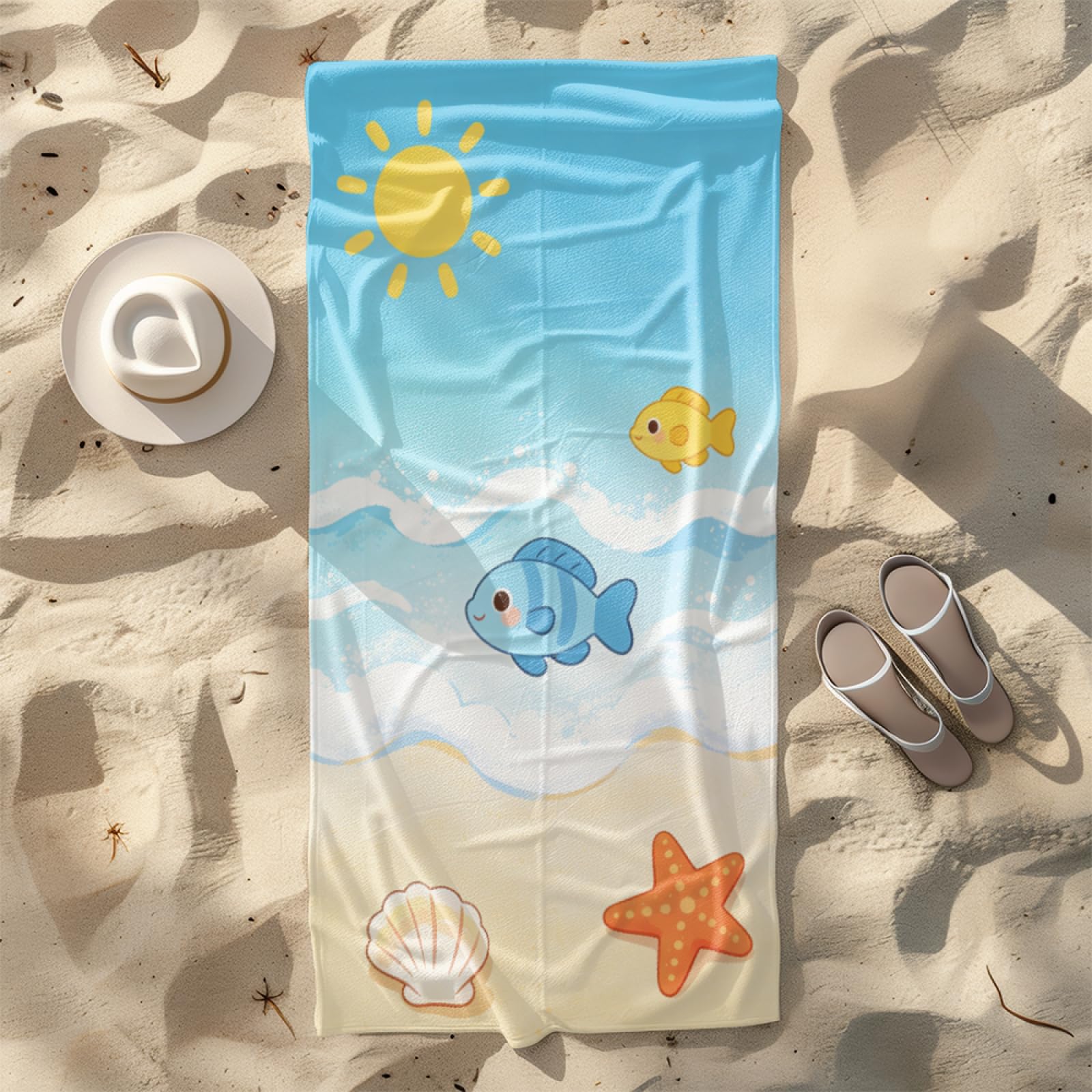 Beach Towel Starfish Red Microfibre Towel for Women Men,Gym Towel for Travel Swim Camping,Quick Fast Dry,Travel Essentials,Swimming