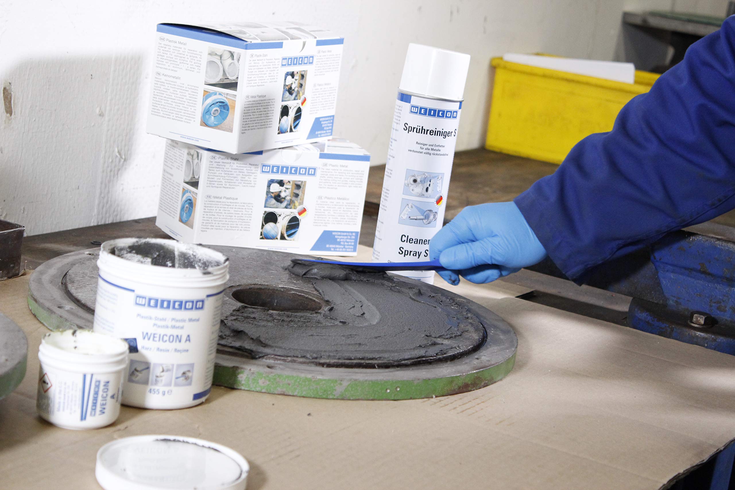 WEICON A sistema a base di resina epossidica 500 g Plastica Acciaio a due componenti adesiva grigio scuro
