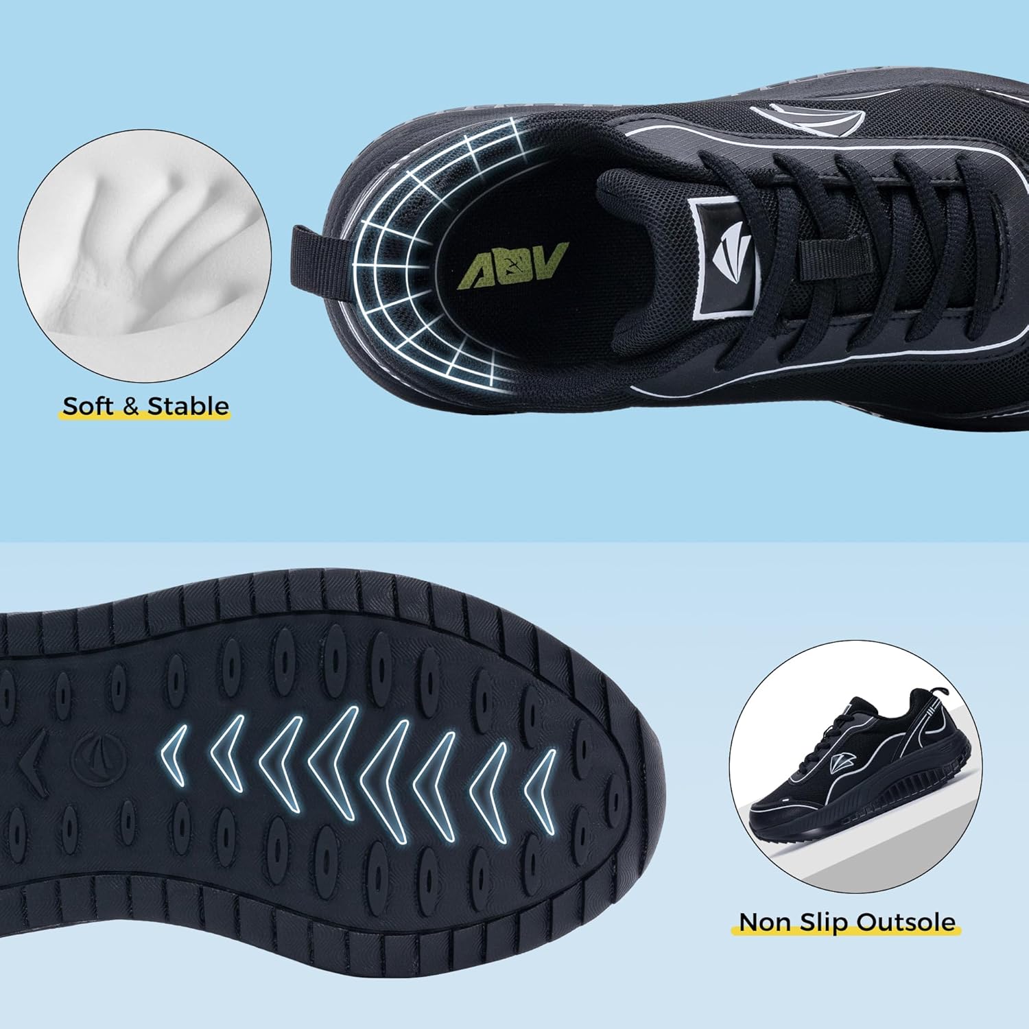 Autper Womens Arch Support Walking Shoes Plantar Fasciitis Orthotic Tennis Sneakers Comfortable Gym Sports Workout Shoe - Image 4